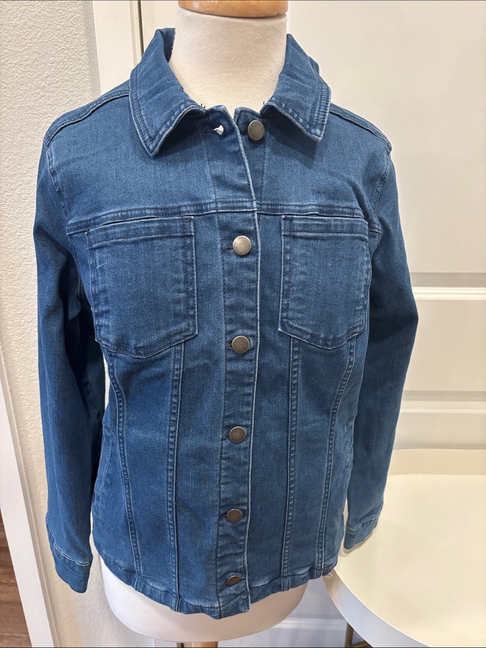 NWT Blair Classic Blue Denim Jacket with Button Front